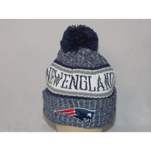 New England Patriots Beanie Pom Pom New Era Football NFL (Grey) - Picture 1 of 5